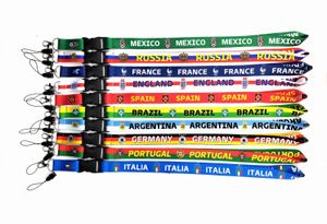 Cute Cartoon Neck Strap Keychain Lanyard national flag For Keys ID Badge Holder Mobile Phone Straps Hang Rope Keycord Webbing Ribbon