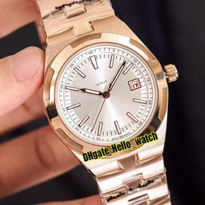 NY OVEREAS 4500V 000R-B127 VIT DIAL A2813 Automatisk herrklocka 41mm Rose Gold Steel Armband Högkvalitativa klockor 7 Färg Hell304D