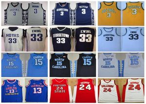 Universität 3 Georgetown Hoyas Allen Iverson Trikot Patrick Ewing Uniform 33 Vince Carter Paul George Wilt Chamberlain 13 College B2355280