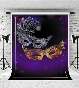 Dream 5x7ft Carnival Masks Pography Tacdrop ​​Fantasy Purple Prom Decor Po Boot