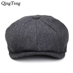 Plus Size Peaky Blinders Men Berets Hat Autumn Vintage Herringbone Octagon Cap Women'S Casual Pumpkin Hat Gatsby Flat Beret 22280