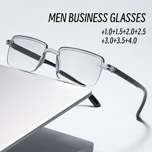 Solglasögon Fashion Men's Business Reading Glasses Ultra Light Anti Blue Presbyopia Unisex Eye Protection Computer Eyewear