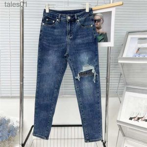Jeans da donna Designer Jeans Vita Street Pantaloni in denim con lettera ricamata Jeans di marca 240304