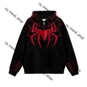 Designer Spider Hoodie Original American Vintage Bordado Zíper Cardigan Suéter Homens Mulheres Outono Casaco Oversize Calças Sp5der Hoodie Spyder Hoodie 80