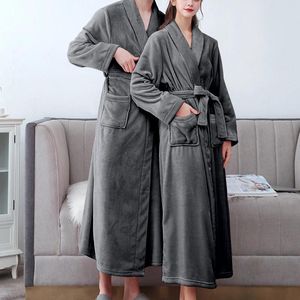 Damen-Nachtwäsche für Paare, lang, Übergröße, Winter, warm, Korallen-Fleece-Bademantel, Damen- und Herren-Flanell-Kimono-Bademantel, Brautjungfern-Morgenmantel