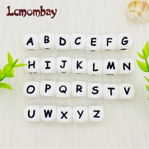 Lcmombay 12mm 200PC Letter Silicone Beads English Alphabe Food Grade Chewing DIY Baby Teething Toys Pendant 240226