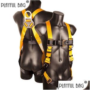 Cordas de escalada R Playf Bolsa Antifalling Fivepoint Amortecimento Doublehook Cinto de Segurança para Flbody Highaltitude Construção Proteção Z Dhsiv