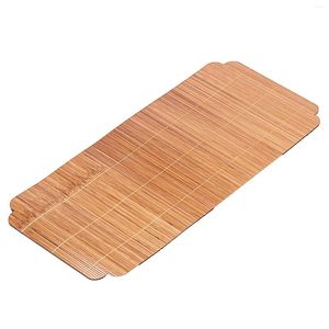 Teaware Sets Tea Tablemat Slat Zen Aesthetics Hand Woven Set Mat Waterproof Insulation Table Runner For Dining Tables Office Desks