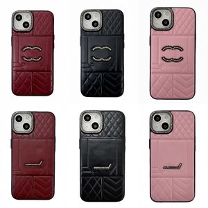 iPhone 15 Pro Maxケースのブランド電話ケースApple iPhone 14 Pro Max 13 12 13Promax Case Luxury 3Dエンボスキルティングキルティングブリングミラー品質モバイルカバー