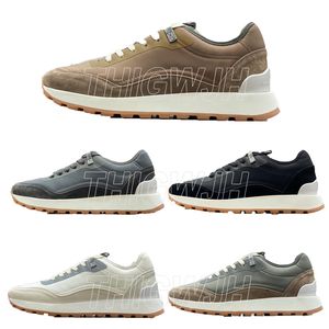 Luxury brand fashion designer men's casual sports shoes, leather suede, lightweight leather splicing, TPR elastic sole, banquet shopping, sizes 5-10