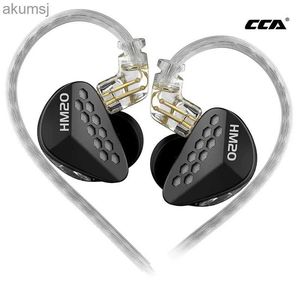 Fones de ouvido de telefone celular CCA HM20 HiFi Fone de ouvido com fio Tecnologia híbrida 1DD + 7BA In Ear Monitor Earbuds Headset Sport Game Mobile Phone Bass Headphones YQ240304