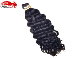 Cabelo humano para micro tranças cabelo em massa sem trama brasileira profunda onda encaracolada trança6673905