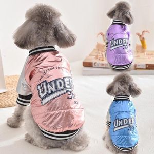 Hundkläder Shinny Trench Coat för XS XXXL Liten liten medium valp Animal Pet Jacket Baseball Uniform Winter Fall Clothes Outfit