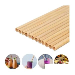 Disposable Cups Straws Natural 100% Bamboo Drinking Sts Eco-Friendly Sustainable St Reusable Drinks For Party Kitchen 20Cm Gc1202 Dhqxv