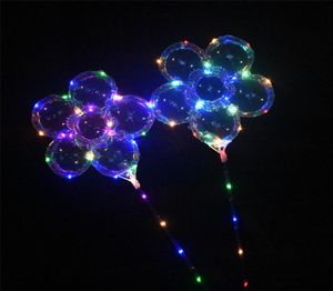 LED BOBO BALL PLUM Blossom Form Lysande ballong med 3M strängljus 70 cm Pole Balloon Xmas Wedding Party Decoration Couples KI1058368