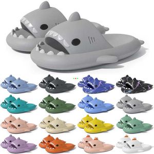 Gratis fraktdesigner Shark Slides Sandal Gai Sliders för män Kvinnor Sandaler Slide Pantoufle Mules Mens Womens Slippers Trainers Sandles Color152