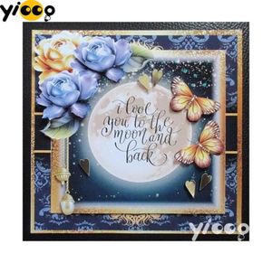 5D-Diamantgemälde, Kreuzstich, voller Bohrer, quadratisch, DIY, Diamantstickerei, „Ich liebe dich zurück zum Mond“, Diamantmosaik CX0113, Q08051716353