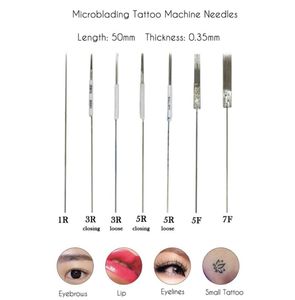 Aghi per macchina per microblading Macchina per sopracciglia Aghi per tatuaggio Trucco permanente Forniture per tatuaggi Aghi piatti rotondi Sopracciglio Candeggina per labbra2316151