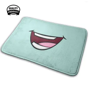 Carpets Funny Mouth Cartoon Illustration Comfortable Door Mat Rug Carpet Cushion Face Smile Humor