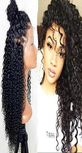 DIVA1 Kinky Curly 360 Lace Frontal Wig pré-arrancado Onda Profunda Transparente Completa Natural Perucas de Cabelo Humano HD Suíço Nós Invisíveis 1802378867