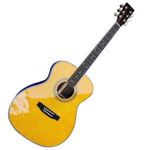 Solid Spruce Top Yellow Acoustic Guitar D Type 28 Model 41 