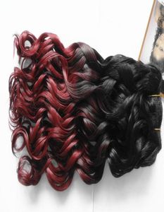 indian human hair weft mixed two color the hair weaves beauty wave extensins 1b 425 natural black purple color9871423