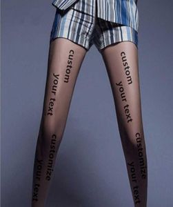 Women Fashion Tights With Inscriptions Skin Transparent Printed Letter Pattern Tattoos Pantyhose Girl Stockings Tattoo Customize X9541627