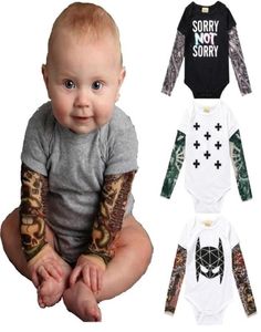 Tattoo Baby Clothes Bodysuit Unisex Newborn Jumpsuit 100 Cotton Long Sleeve Premature Clothing Boy Shirts Costumes 2103095387146