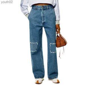 Women's Jeans Designer Jeans Womens Jeans Arrivals High Waist Hollowed Out Patch Embroidered Decoration Pants 240304
