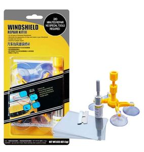 DIY -bil Vindrutan Reparationssats Auto Cracked Windcreen Glass Set Quick Fix Wind Scratch Polerings Tool9810903