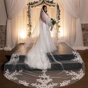 Cathedral Veils for Bridal 2024 One Layer 3 Meters Wedding Accessories Cut Edge Tulle Bride Hairwear with Comb