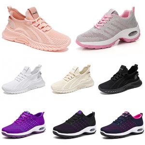 Novos homens mulheres caminhadas correndo sapatos planos sola macia moda roxo branco preto confortável esportes bloqueio de cor q37 gai esporte