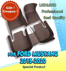 Bilgolvmattor för Ford Mustang 2015 2016 2017 2018 2019 2020 Anpassade Auto Foot Pads Automobile Carpet Cover Interiör Tillbehör H8765042