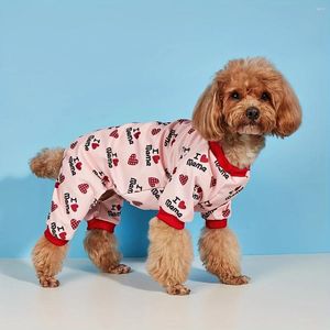 Vestuário para cães Camiseta para animais de estimação Eu amo mamãe papai estampado roupas para pijama gato