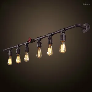Wall Lamp Vintage Loft Water Pipe Rustic Style E27 Sconce Lights For Living Room Bedroom Restaurant Bar MING