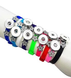 Whole 10 Colors Silicone 6 style Fashion 8mm Snap Button Bracelet Interchangeable Charm Jewelry For Women Kids Teenager 20cm87890199