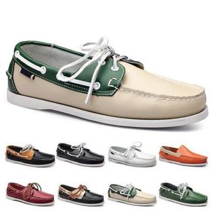 Modische Herren-Freizeitschuhe, Typ 514, Leder, britischer Stil, Schwarz, Weiß, Braun, Grün, Rot, Outdoor, bequem, atmungsaktiv, Chaussures Zapatos Schuhe, Trainer