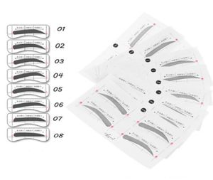 32PairsSet Professinal Fashion Eyebrow Template Stickers Eye Brow Eyebrow Stencils Drawing Card Stencil Makeup Tools 8 Types7014141