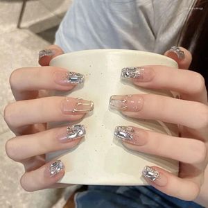 Unhas Falsas Misskitty Handmade Press-on Pure Wear Nail Tip Produto Acabado Star River Quer Gelar Através do Temperamento em