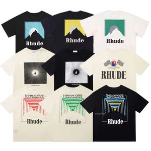 Rh designers Summer Mens Rhude T Shirts For Mens Tops Letter Polos Shirt Embroidery Womens Tshirts Clothing Short Sleeved Large Plus Size Tees 186