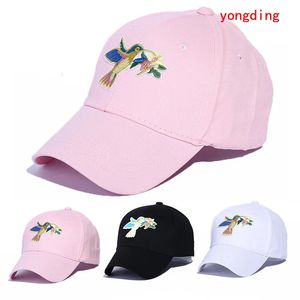 Estilos de moda bonitos de pássaros rosa preto Baseball Baseball Caps Moda Mens Casual Hap Hip Hop Cap Summer Sun Hat Hat Womens Hat 2402223