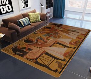 Egyptisk kultur stora mattor för vardagsrum vintage nordisk etnisk stil golvmatta nonslip tvättbara mattor sovrum bredvid mat y20055315818