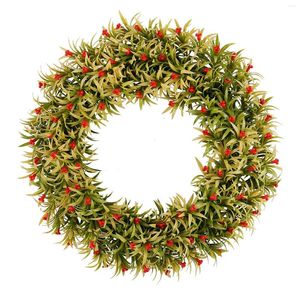 Dekorativa blommor Spring Berry Garland Flower Butik Fönsterdekoration Utomhus Patio Dörr hängande bondgård Front Wreath Wreath