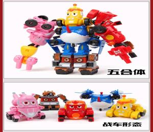 5PCSSet High Quality ABS Fun Larva Transformation Toys Action Figures Ormation Car Mode och Mecha Mode For Birthday Present X05034522209