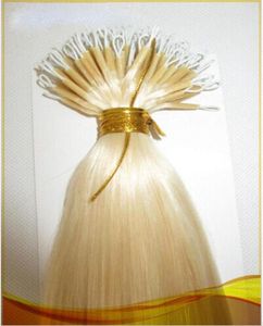 Dhl 100 brasilianska mänskliga hårprodukter 16quot 24quot 1gs 100set stick tips nano ring hårförlängningar 60 plat5490304