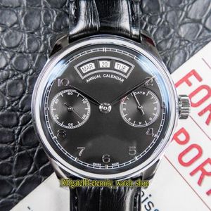 DMF V2 Upgrade version Portugieser Pisa 503502 Black Dial Power Reserve 52850 Automatic Mechanical Mens Watches Silvery Case Leath290K