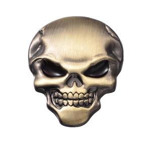 Bil 3D Awesome Skull All Metal Auto Truck Motorcykel Emblem Badge Sticker Decal Trimning Laptop Notebook Trim Self Adhesive7254882