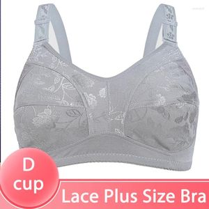 Sutiãs pretos grandes mulheres plus size sutiã de renda para cobertura completa sem forro fino sem fio ajustado-straps d cup conforto women'bras