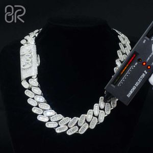 22mm 18 Vvs Moissanite Diamond Cuban Necklace Custom Baguette Link Chain Hip Hop Fine Jewelry for Rapper