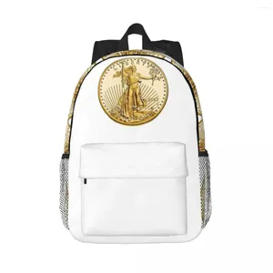 Rucksack Goldmünze..America Coin Rucksäcke Teenager Büchertasche Cartoon Kinder Schultasche Reiserucksack Umhängetasche